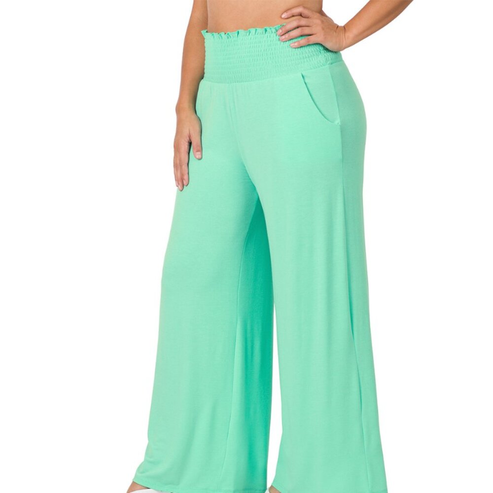 #423 PLUS SMOCKED WAISTBAND LOUNGE PANTS